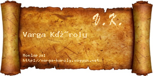 Varga Károly névjegykártya