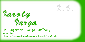 karoly varga business card